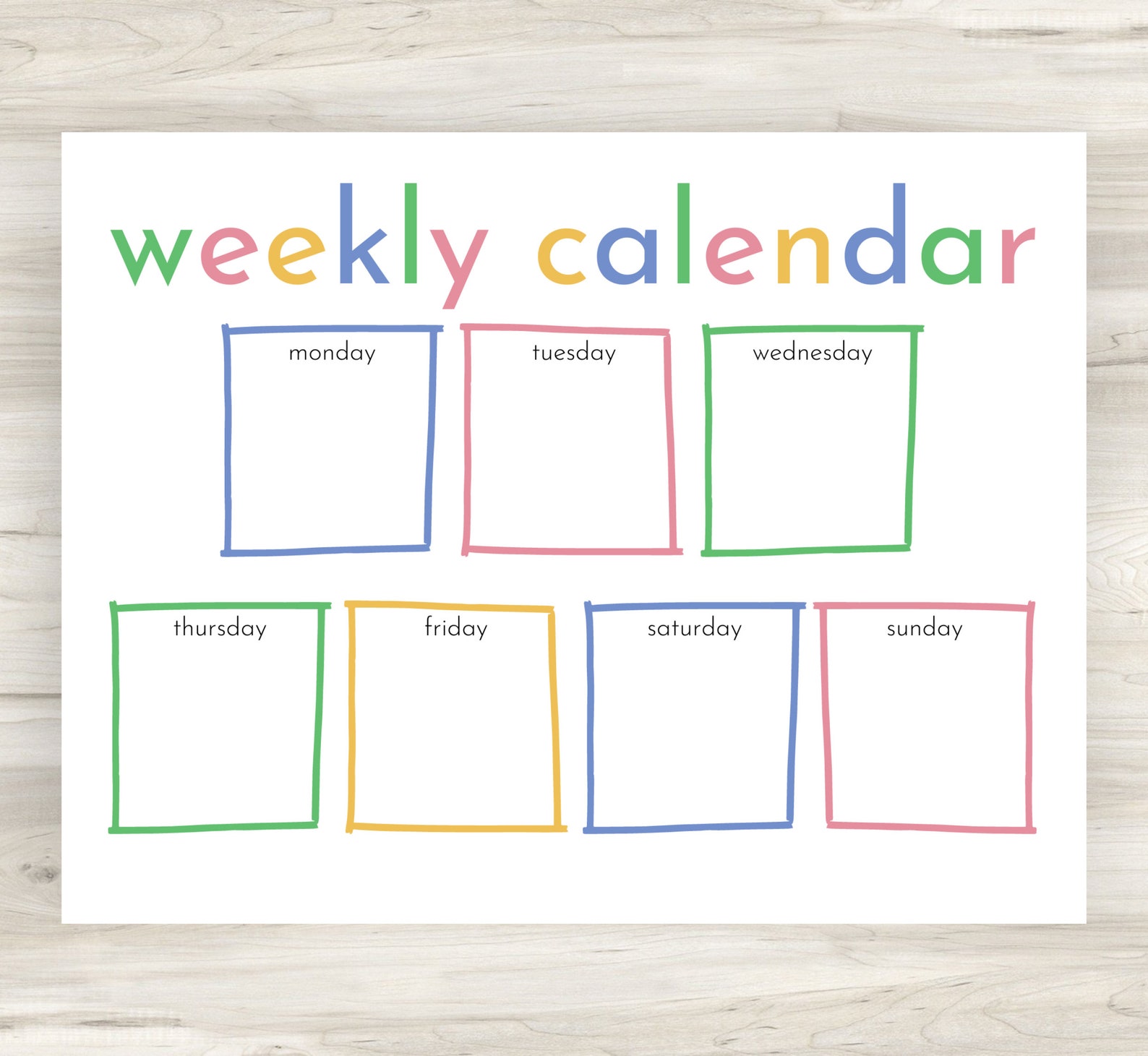 Kid's Calendar Printable | Weekly Planner, Homeschool Calendar, School ...