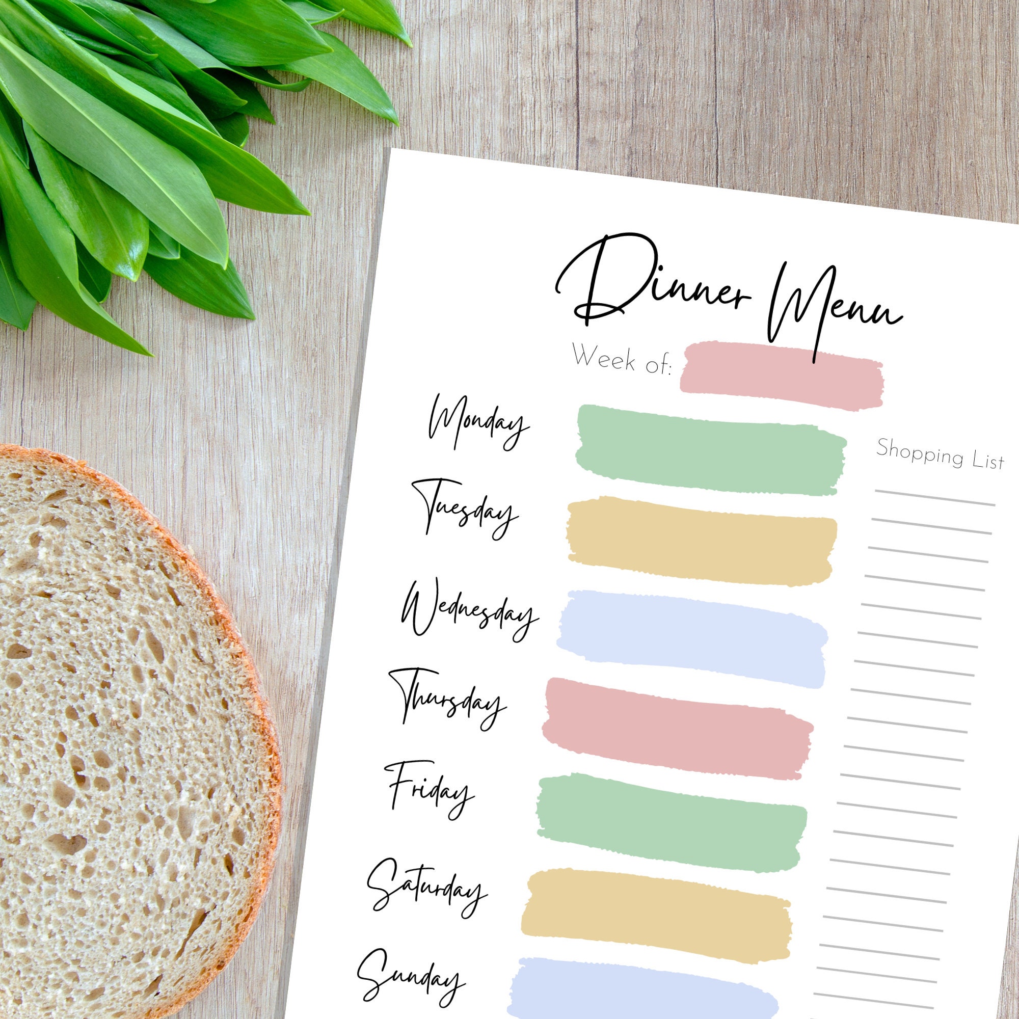 Meal Planner Printable | Grocery List, Weekly Meal Planner, Print at ...