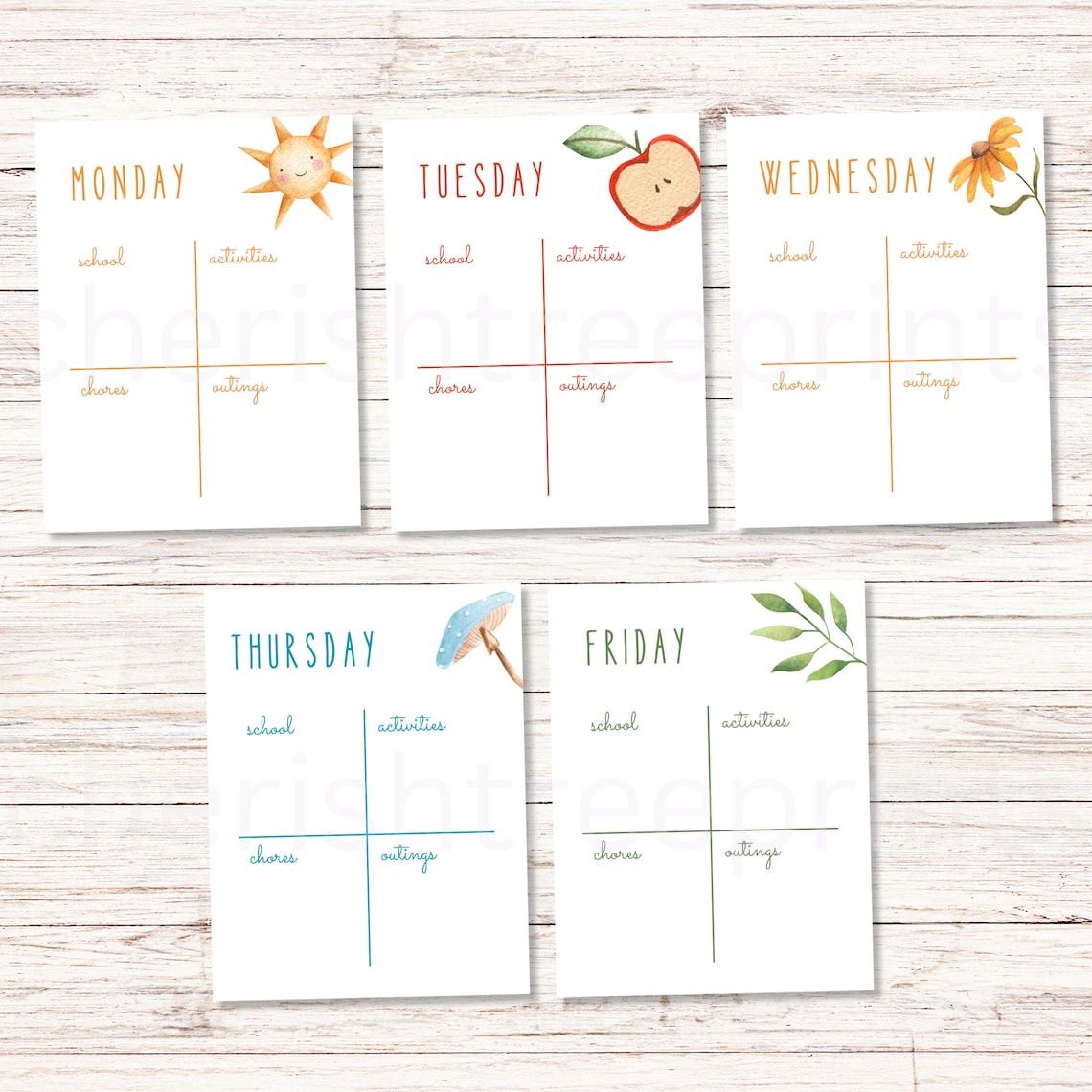 Editable kid s weekly planner printable days of the week homeschool