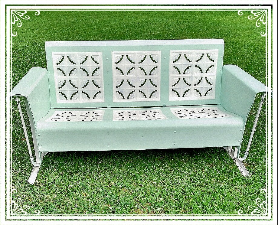 Restaurado Vintage Metal Porch Glider Pie Crust Pattern 3 Etsy