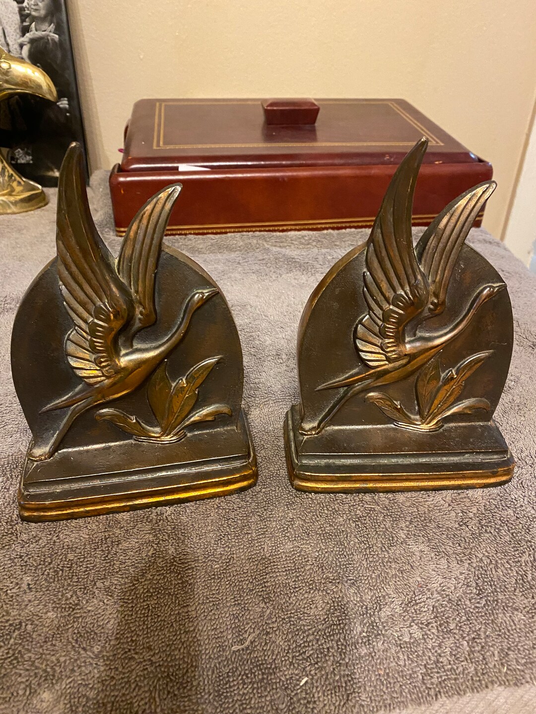 Vintage Bronze Bookends Etsy