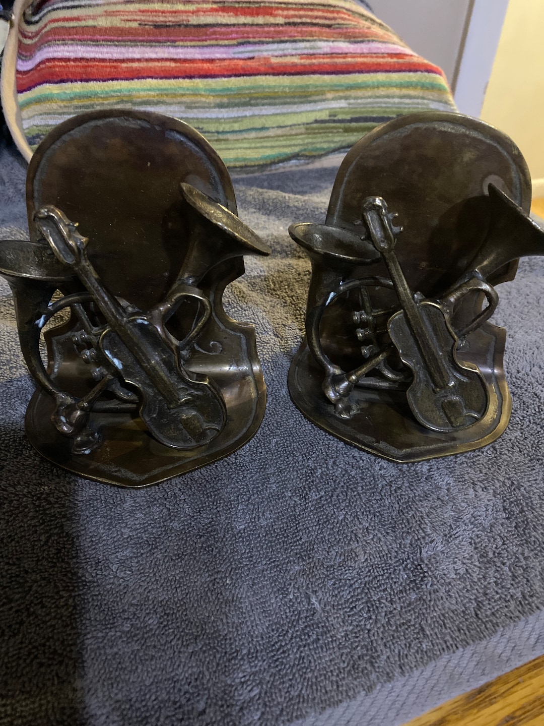 Metal Musical Instrument Bookends Etsy