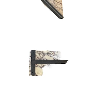 Väggmonterat handfat i Calacatta Viola marmor, handfat i marmor, toalett, badrum och kök, rektangulärt handfat i specialdesign Wall mounted bracket
