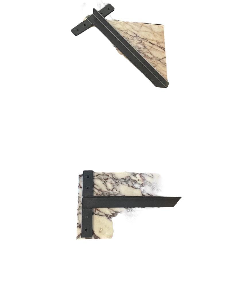 Väggmonterat handfat i Calacatta Viola marmor, handfat i marmor, toalett, badrum och kök, rektangulärt handfat i specialdesign Wall mounted bracket