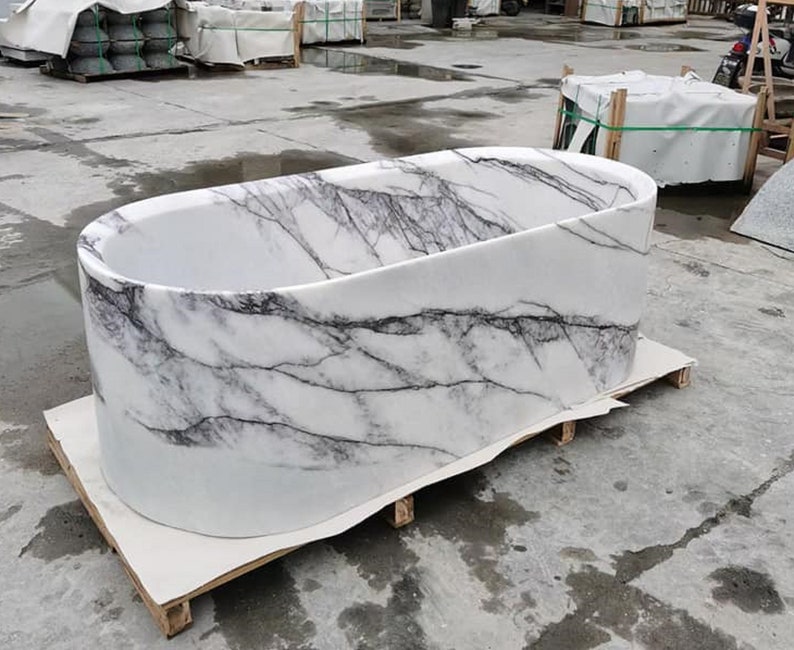White Marble Bathtub New York Marble Tub Natural Stone Etsy
