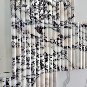 Marble Fluted Tiles Custom Wall Cladding Panel, Modern Interior Design Marble Wall Panels, Fluted Marble Cover, Custom Marble Surfacing