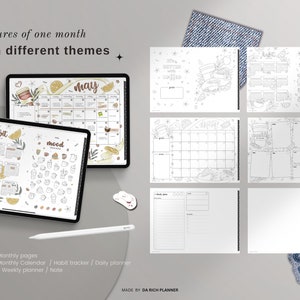 Doodle Digital Planner, Undated Bullet Journal, Hyperlinked (digital ...