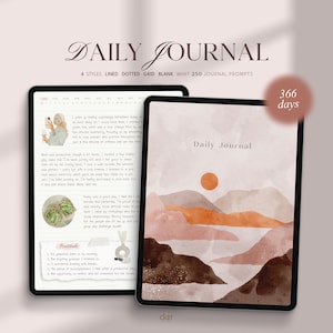 Minimalist Abstract Digital Daily Journal: GoodNotes, Notability (PDF)