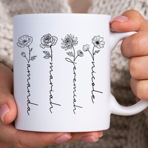 Custom Birth Month Birth Flower mug, Plant Mom Mug, Mother&#39;s Day Gift, Custom Mom Mug, Mothers Day Mug, Plant Lover Gift, Plant mom mug