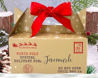Personalized Gift for kids, Personalized Christmas Eve Box, Custom Christmas gift for kid, Santa Box, personalized Christmas gift box