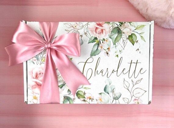 Personalized gift box empty custom gift box floral gift box boho gift box