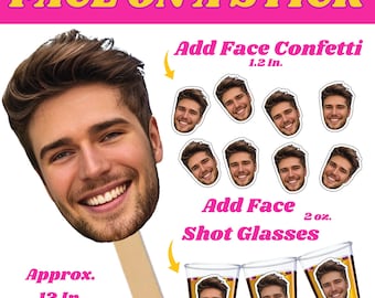 Face on A Stick Big Head Cutouts Fat Head Bachelorette Photo booth props, Bach Party Favors, Graduation Birthday Party Bachelorette big head