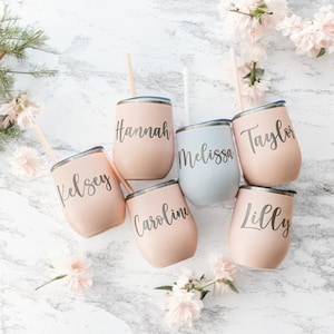 Personalized Wine Tumbler, Bridesmaid Gift, Bridesmaid Proposal, Personalized Wine Glass, Custom Wine Glass, Wine Tumbler