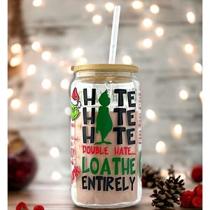Pink Grinch Iced Coffee Cup | Unique Grinchmas Gift | In My Boujee Ginch Era | Pink Christmas Iced Coffee Cup | Christmas Gift Idea