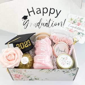 Afstudeercadeau, cadeau voor afstuderen, afstudeercadeau, college afstudeercadeau, middelbare school afstudeergeschenkdoos gelukkig afstuderen, afstudeercadeau