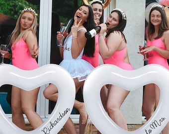 Bachelorette Party Decor Bachelorette Pool Float Personalized Heart Float Pink Beach Valentine&#39;s Day Party Ideas Photo Prop Last Splash Bach