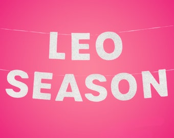 Leo Season Birthday Party Glitter Banner - 5 Ft. | Zodiac Leo, Horoscope, Astrology Bday Party Decorations, Birthday Photo backdrop