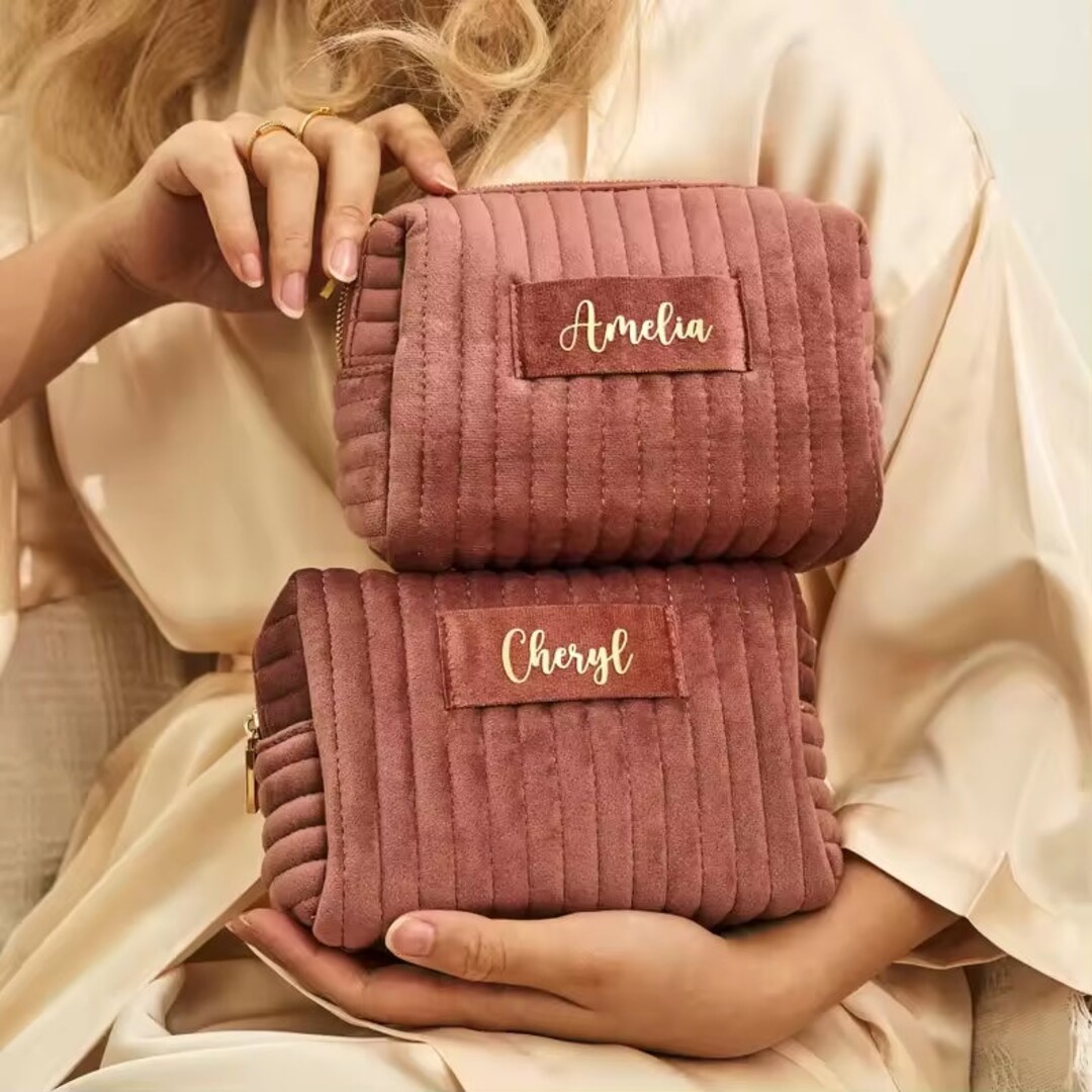 Personalisierte Make-up-Tasche Für Frauen – Geburtstagsgeschenk Für Mutter, Beste Freundin Oder Brautjungfer, Faltbar, Wasserfest, Aus Segeltuch