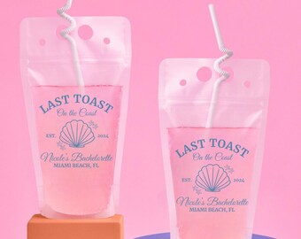 Last Toast on the Coast Tassen, Küsten Bachelorette Gastgeschenke, 30a Bachelorette, Strandbach Tassen, Hamptons Bachelorette, Cape Cod, Beutel