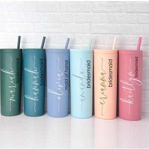 Bridesmaid Proposal Tumbler | Matte Bridesmaid Tumbler | Matte Tumbler | Personalized Tumbler | Bridesmaid Gift | Bachelorette Party Tumbler