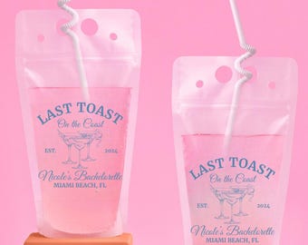 Last Toast on the Coast Tassen, Küsten Bachelorette Gastgeschenke, 30a Bachelorette, Strandbach Tassen, Hamptons Bachelorette, Cape Cod, Beutel