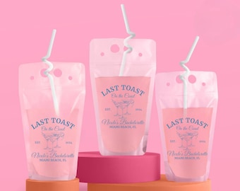 Last Toast on the Coast Tassen, Küsten Bachelorette Gastgeschenke, 30a Bachelorette, Strandbach Tassen, Hamptons Bachelorette, Cape Cod, Beutel