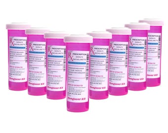 8 Pack Bachelorette Party Hangover Kit Container - Bachelorette Party Favor - Empty Pink Bottles With Labels- RX Bottle Hangover Recovery