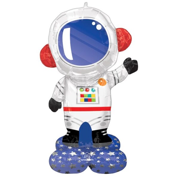 AirLoonz Astronaut Balloon 57" | Outer Space Birthday | Blast Off Birthday | Astronaut Birthday | To the Moon & Back | Galaxy Party Decor