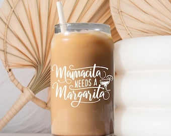 Mamacita Cup Iced Coffee Cup Mamacita Birthday Gift For Her Mamacita needs a Margarita Iced Coffee Cup Libbey Cup