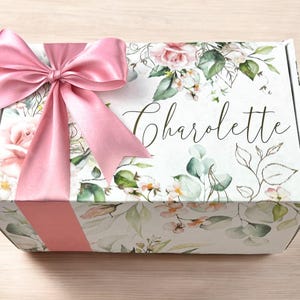 Personalized gift box empty custom gift box floral gift box boho gift box Bridesmaid Proposal Box