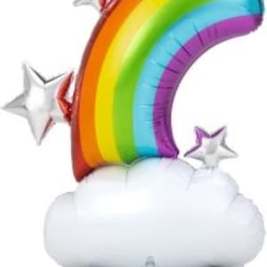 52&quot; Rainbow Cloud Balloon *Air Only*, AirLoonz Balloon, Rainbow Birthday Balloon, Rainbow Themed Party, Pride Themed, Rainbow Decorations