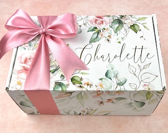 Personalized gift box empty custom gift box floral gift box boho gift box Bridesmaid Proposal Box