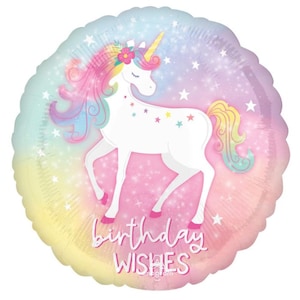 Unicorn Balloon - Unicorn Party Supplies - Unicorn Birthday - Unicorn Balloons - Unicorn Party Decorations - Mylar Balloon - Pastel Unicorn