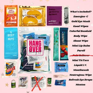 Hangover Kit | Self Care Kit | Recovery Kit | Party Favor for Bachelorette Party, Weddings, Girls Trip, and Birthdays