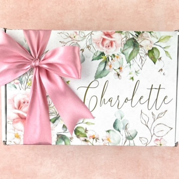 Personalized gift box empty custom gift box floral gift box boho gift box