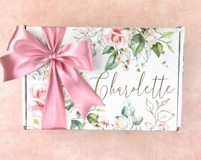 Personalized gift box empty custom gift box floral gift box boho gift box