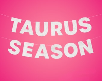 Taurus Saison Geburtstagsparty Glitter Banner - 5 Ft. | Sternzeichen Taurus, Horoskop, Astrologie Bday Partydekoration, Geburtstag Fotohintergrund