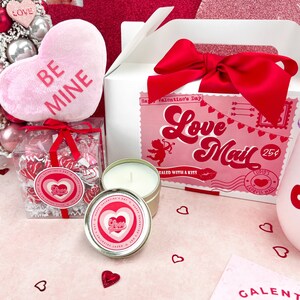 Valentines gift box set, galentines gift box, friendship celebration gift, teacher gift, best friend gift, heart candy plush, Heart plush