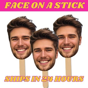 Gesicht auf einem Stick Big Head Cutouts Fat Head Bachelorette Fotoautomaten Requisiten, Bach Gastgeschenke, Abschluss Geburtstagsfeier Bachelorette großen Kopf