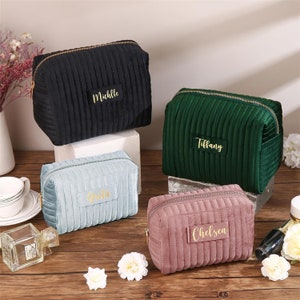 Custom Makeup Bag, Personalized Bridesmaid Gifts, Wedding Gift, Travel Toiletry Bag, Cosmetic Bag, Birthday Gift for Her, Mother's Day Gift