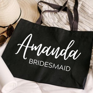 Set of 6 Bridesmaid Tote Bags, Maid of Honor Tote, Personalized Bridesmaid Bags, Bridal Party Bridesmaid Gifts