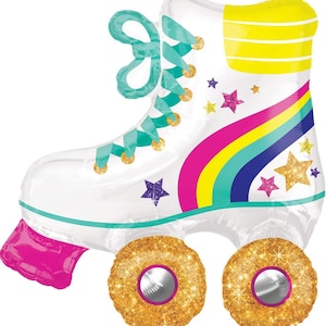 30 &quot;Super Form Rollschuh Mylar Ballon - Folien-Helium ODER AIR-Fill Ballons - Geburtstag, Party Dekor, 90er, Sommer, Sport, Regenbogen