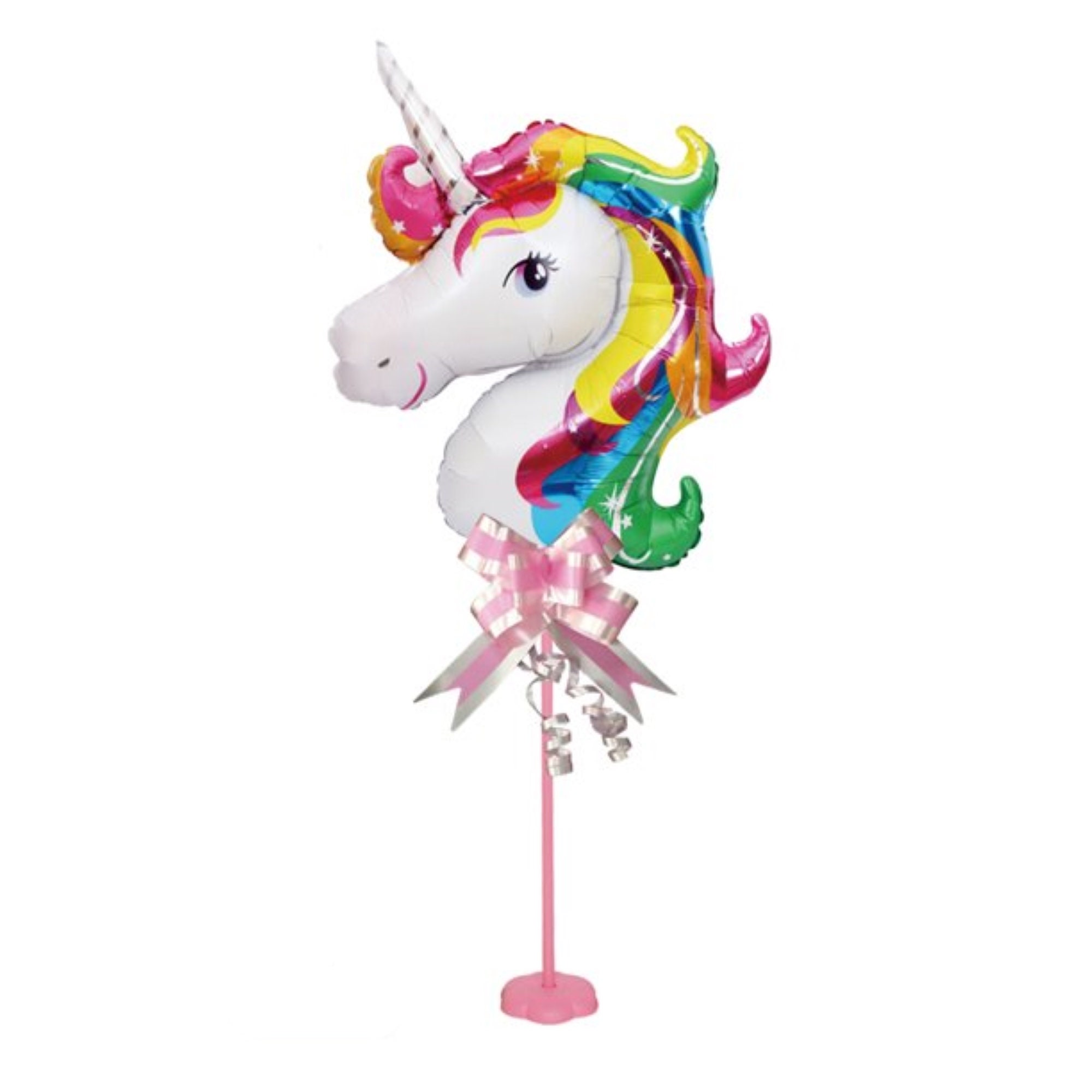 Einhorn Geburtstags-Luftballons Set – Mit Zahl 4, Regenbogen & Sternen, Folienballons