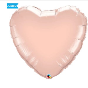 Rose Gold Heart Balloon | Valentines Party Decor | I Love You Foil Balloon | Rose Gold Heart Shape Mylar Balloon