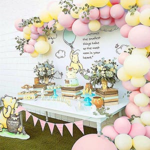 Winnie The Pooh Backdrop Baby Shower First Birthday Party  Butterfly Newborn Photo  Booth Props Classic Pooh Backdrop Gender Reveal Backdrop