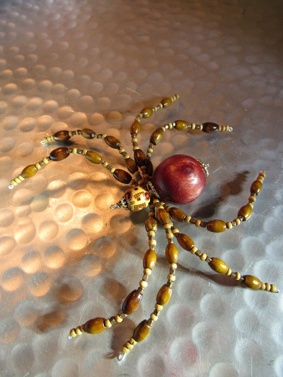 Large Wooden Spider Tarantula Jewelry Art Ornament Decoration Etsy