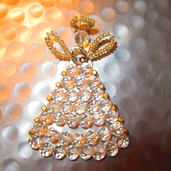 Swarovski Crystal and Gold Heavenly Angel Christmas Tree Ornament or Decoration