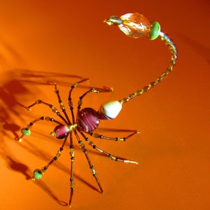 Large Predator Arachnid Spider-like Scorpion with Narrow Segmented Tail and Grasping Pincers Jewelry Art Wire Art