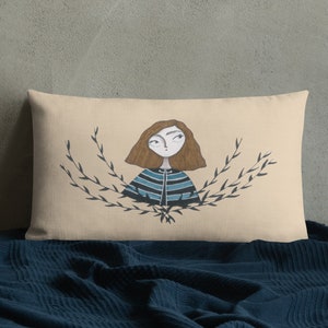 Throw Pillow Gothic Home Decor, Folk Art Design, Premium Quality