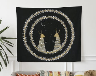 Council Wall Tapestry Aesthetic , Witch Art Decor, Folk Art Print